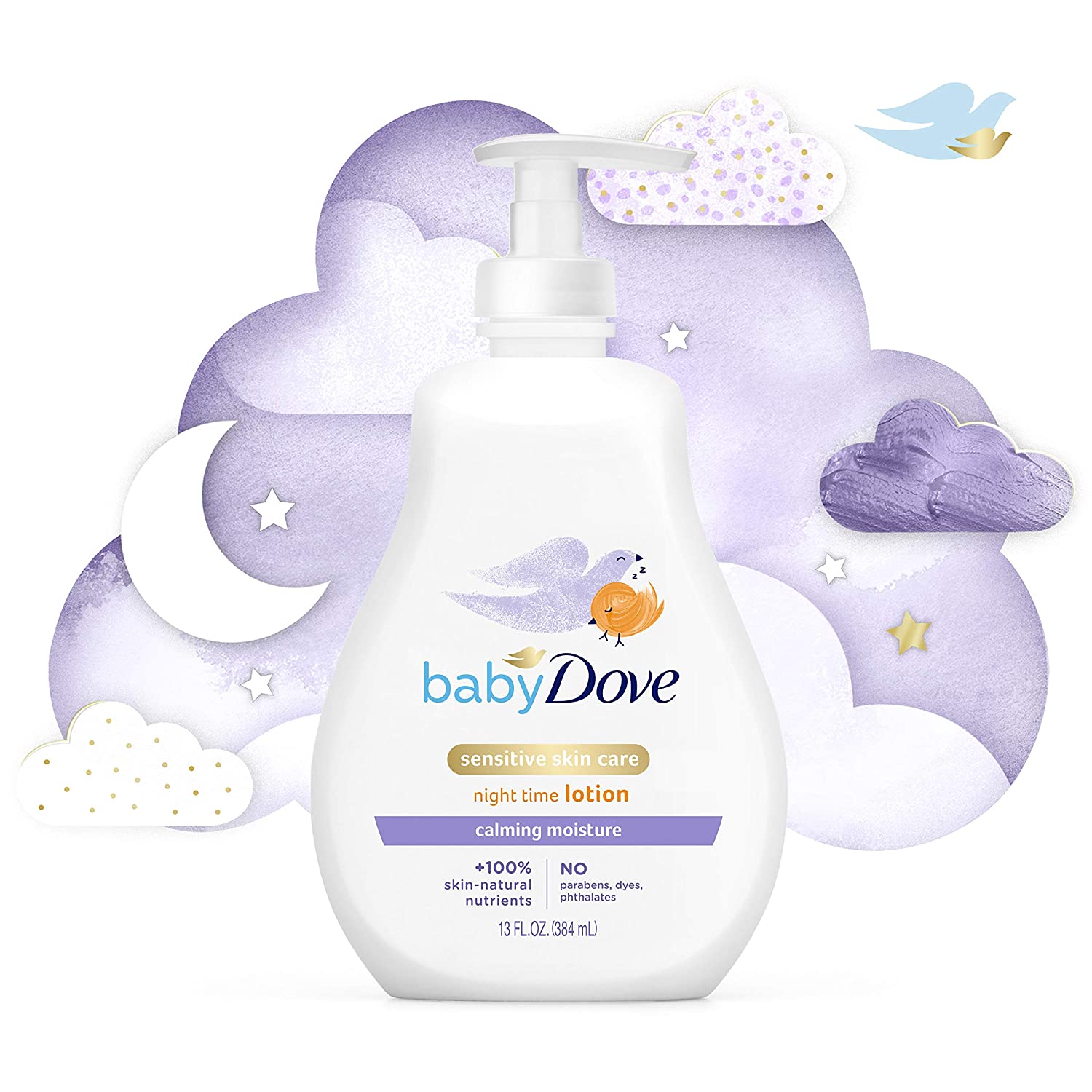 Baby Dove Sensitive Skin Care Baby Lotion For a Soothing Scented Lotion Calming Moisture Hypoallergenic and Dermatologist-Tested 13 oz - Image 4